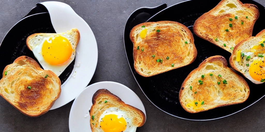 Gebackene Toast mit Eier aus dem Airfryer
