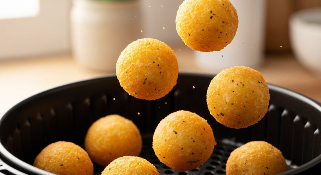 Kartoffelbällchen in der Heißluftfritteuse - außen knusprig, innen zart