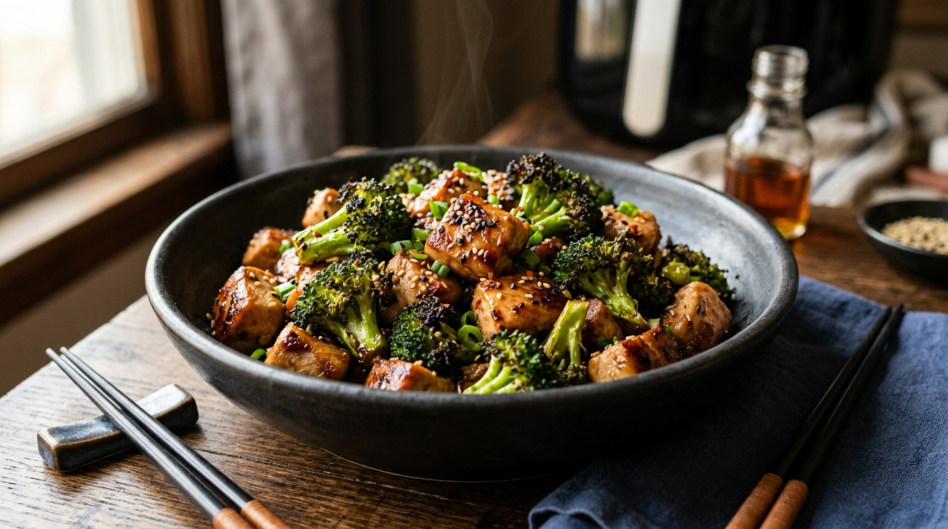 Hähnchen & Brokkoli im Airfryer - Das Fitness-Rezept