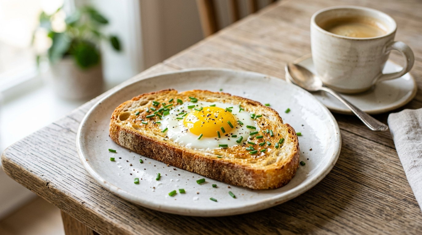 Gebackene Toasts mit Eiern im Airfryer - Schnelles Frühstück