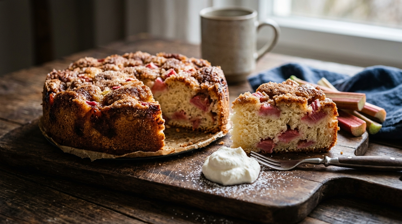 Rhabarberkuchen aus dem Airfryer - Fruchtig & Knusprig