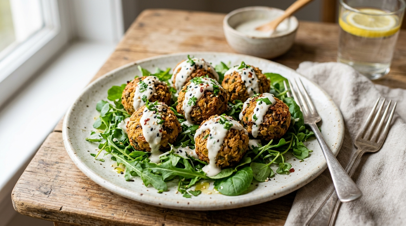 Würzige Linsenbällchen im Airfryer - Proteinreich & Knusprig