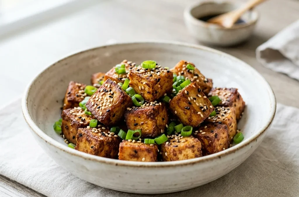 Der ultimative knusprige Tofu im Airfryer - Veganer Genuss